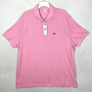 Lacoste Pink Polo Shirt Mens 4XL New Slim Fit Golf Tennis Classic Knit Big Tall